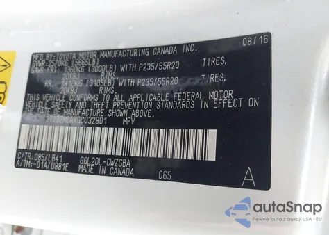 2016 Lexus Rx 350 из США, поврежденный, VIN 2T2ZZMCAXGC032801